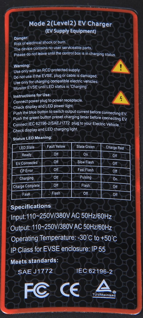 3-EVMOTIONS Gamma EVSE Type1 (max. 16A) EV Töltő